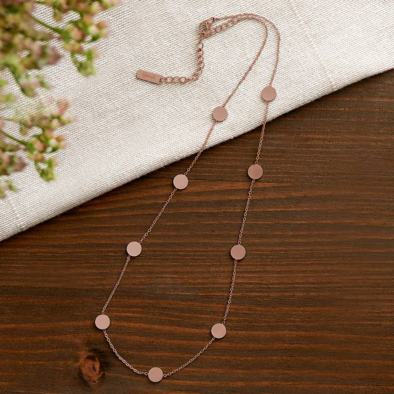 Layering Kette mit Plättchen - Rosegold von Monsterzeug