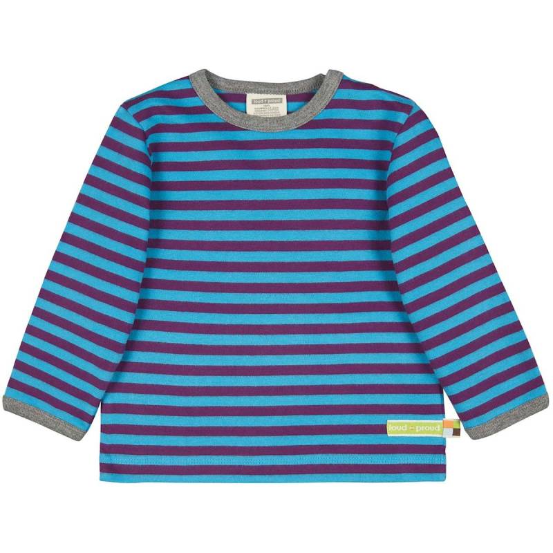 Dickeres Jersey Shirt lila/türkis langarm 62/68