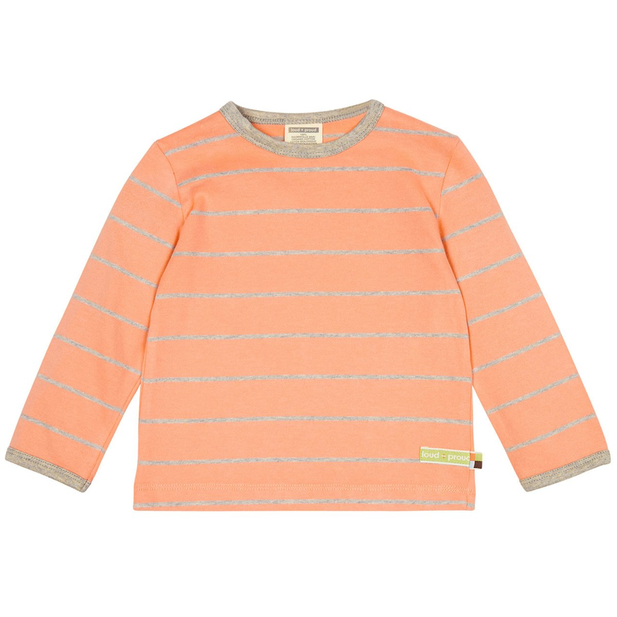Dickeres Langarmshirt Streifen apricot 62/68