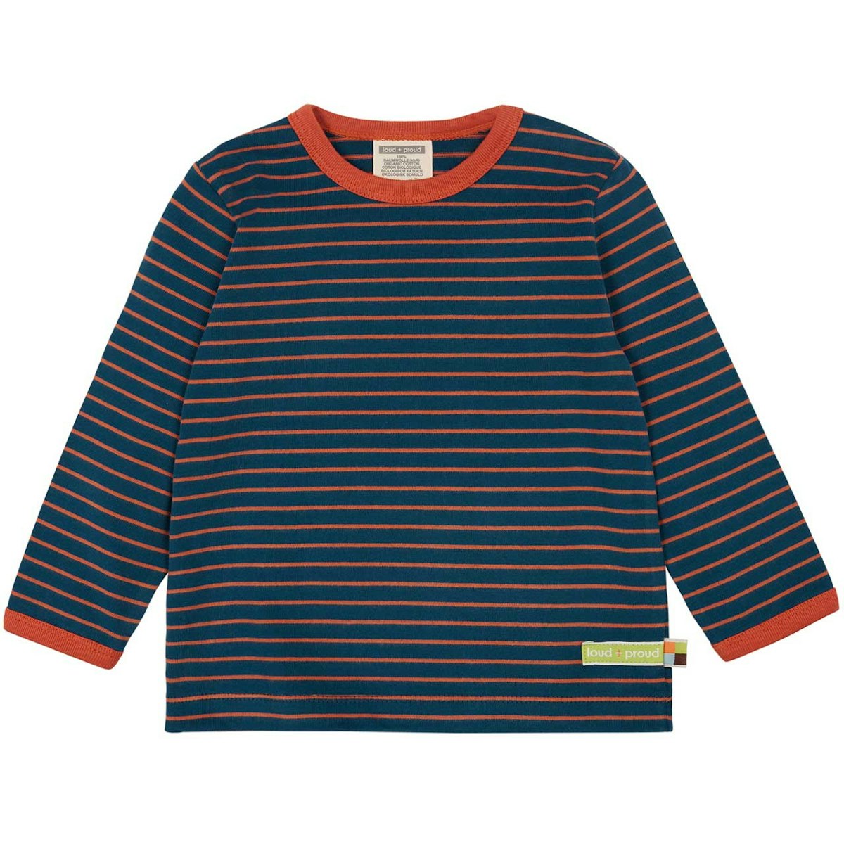 Dickeres Langarmshirt Streifen dunkelblau 74/80