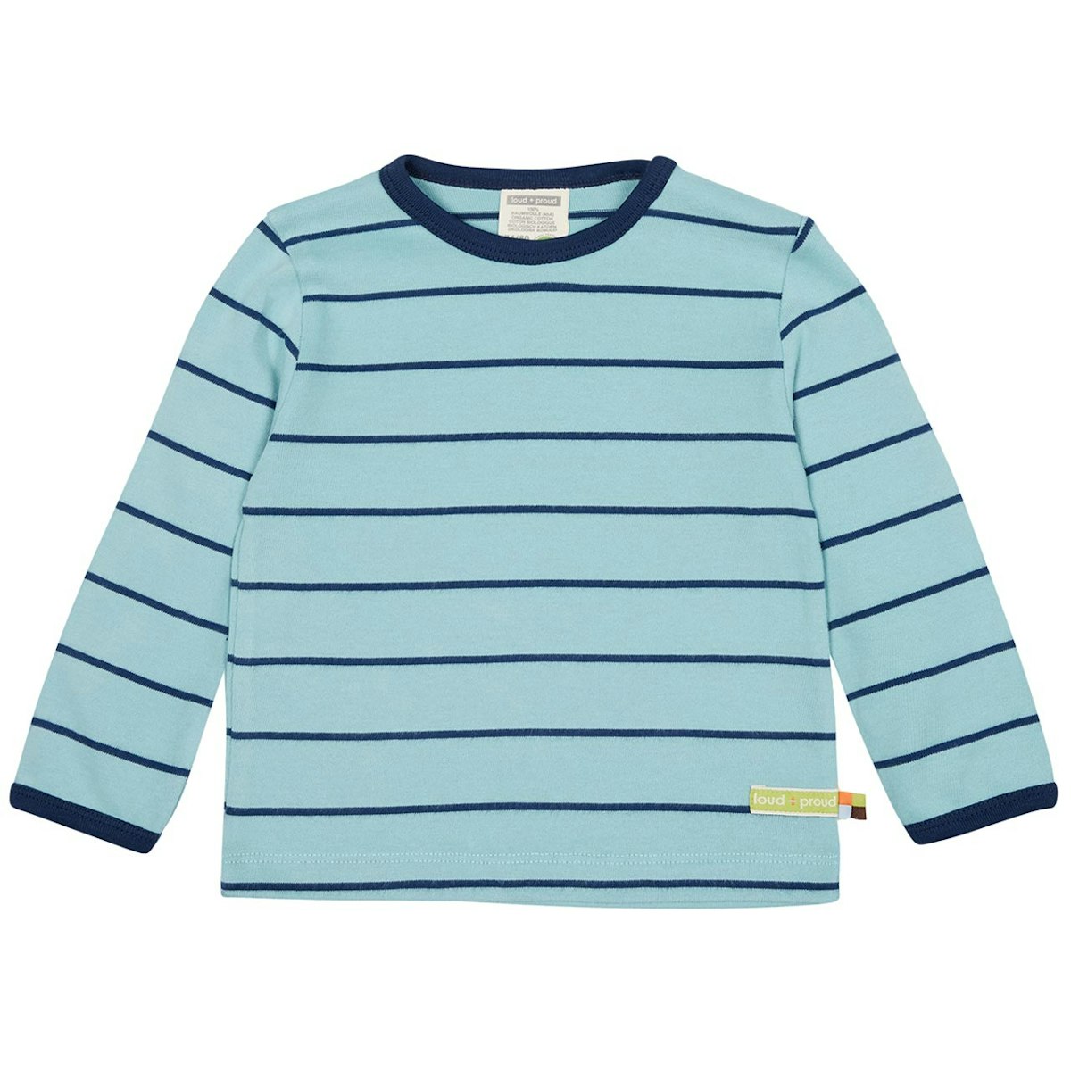 Dickeres Langarmshirt Streifen hellblau 50/56