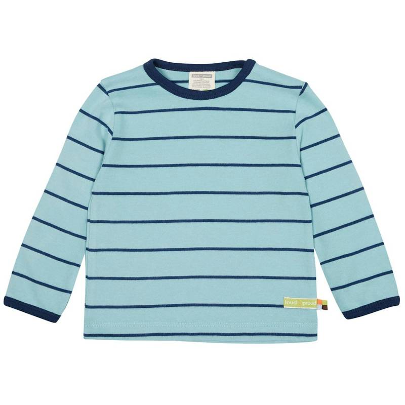 Dickeres Langarmshirt Streifen hellblau 50/56