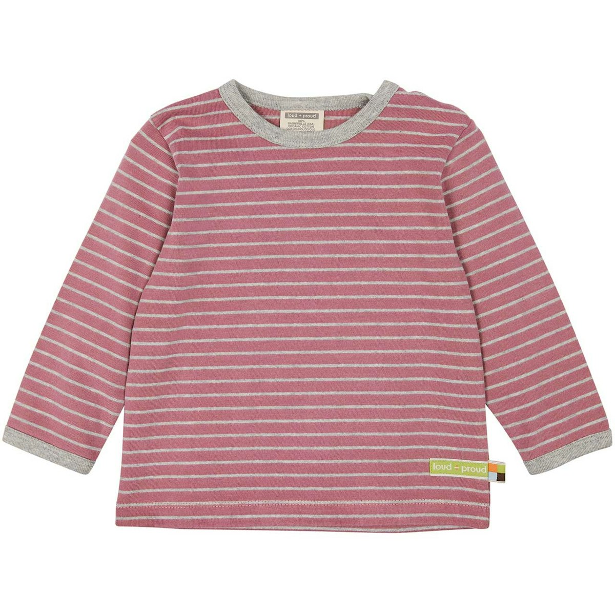 Dickeres Langarmshirt Streifen pink 62/68