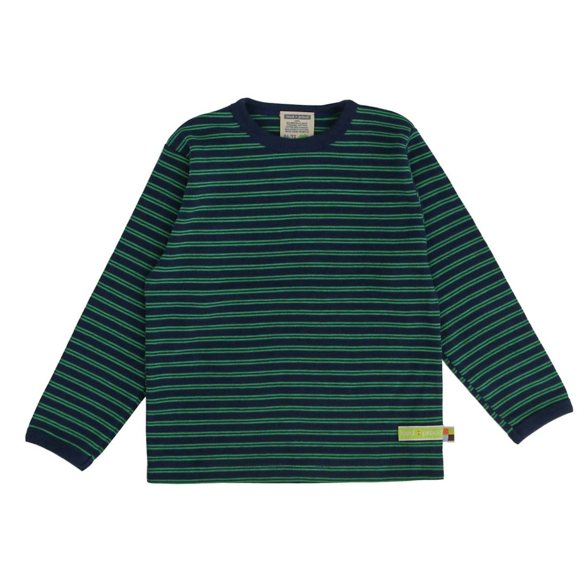 Dickeres Langarmshirt marine gestreift 74/80