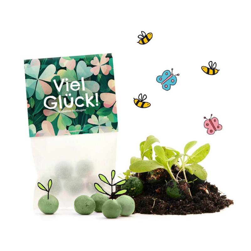 Die Stadtgärtner - Blumenmurmeln - Viel Glück - Glücksklee - 5 Murmel Die Stadtgärtner - Blumenmurmeln - Viel Glück - Glücksklee - 5 Murmel