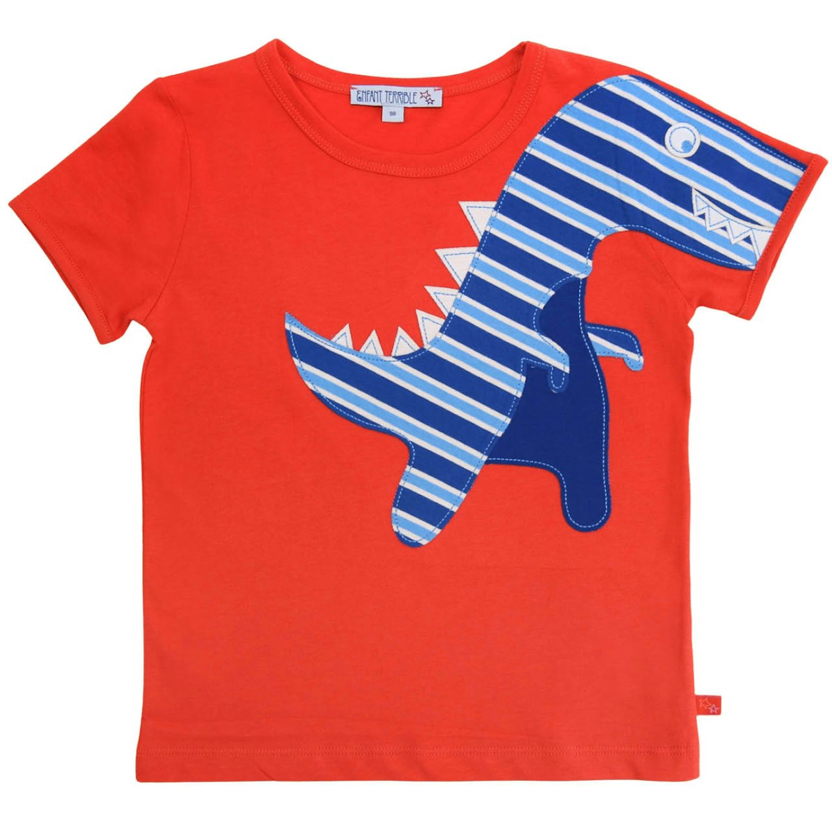 Dino Aufnäher Shirt kurzarm rot 134