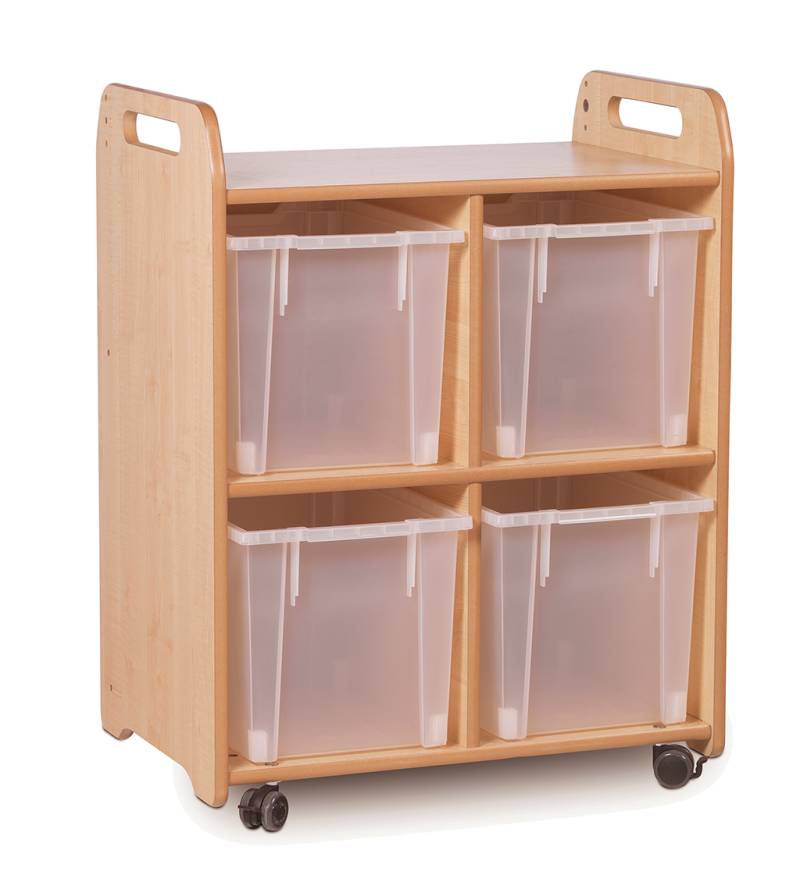 Discovery-Regalaufbewahrung mit 4 transparenten Ablagen (2 Spalten)