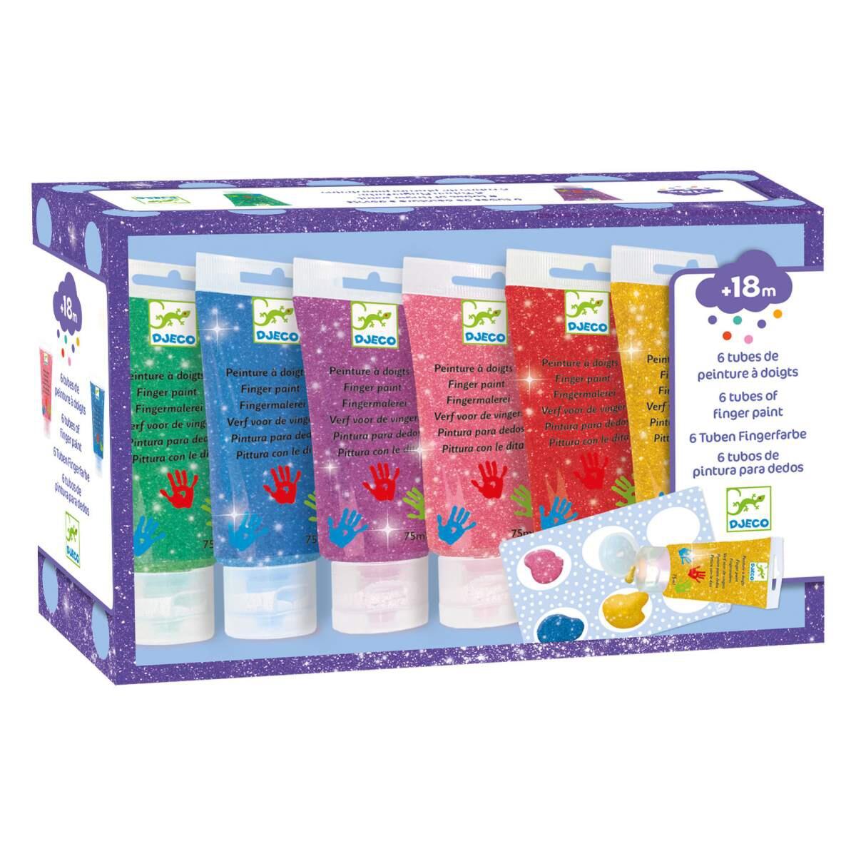 Djeco - Fingerfarben Glitzer 6 St. Tuben Djeco - Fingerfarben Glitzer 6 St. Tuben