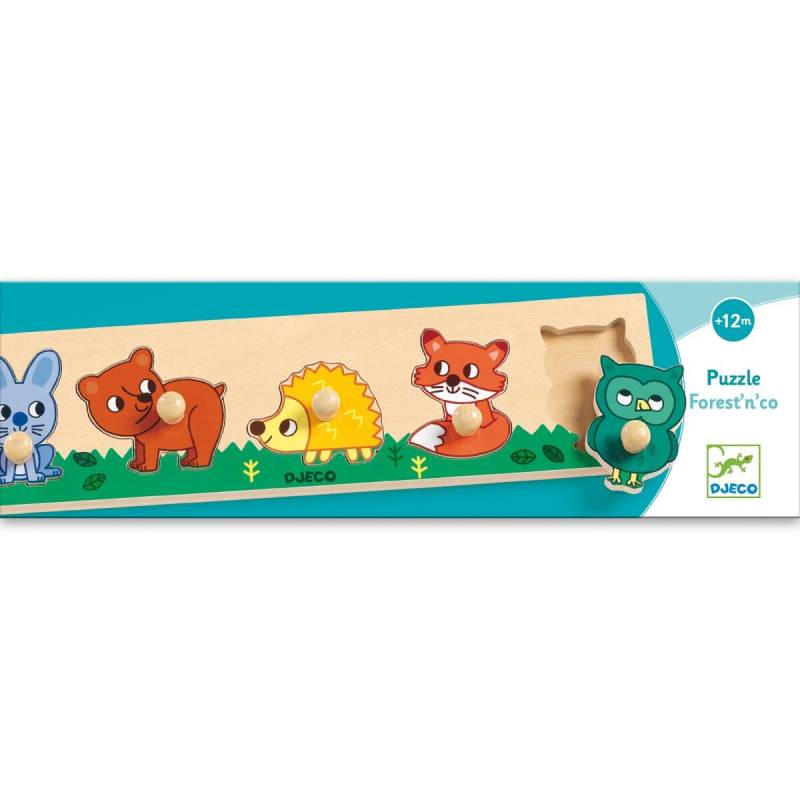 Djeco - Holz-Steckpuzzle Waldtiere