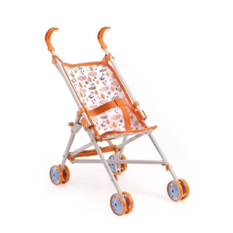 Djeco - Puppenbuggy / orange - weiß Djeco - Puppenbuggy / orange - weiß