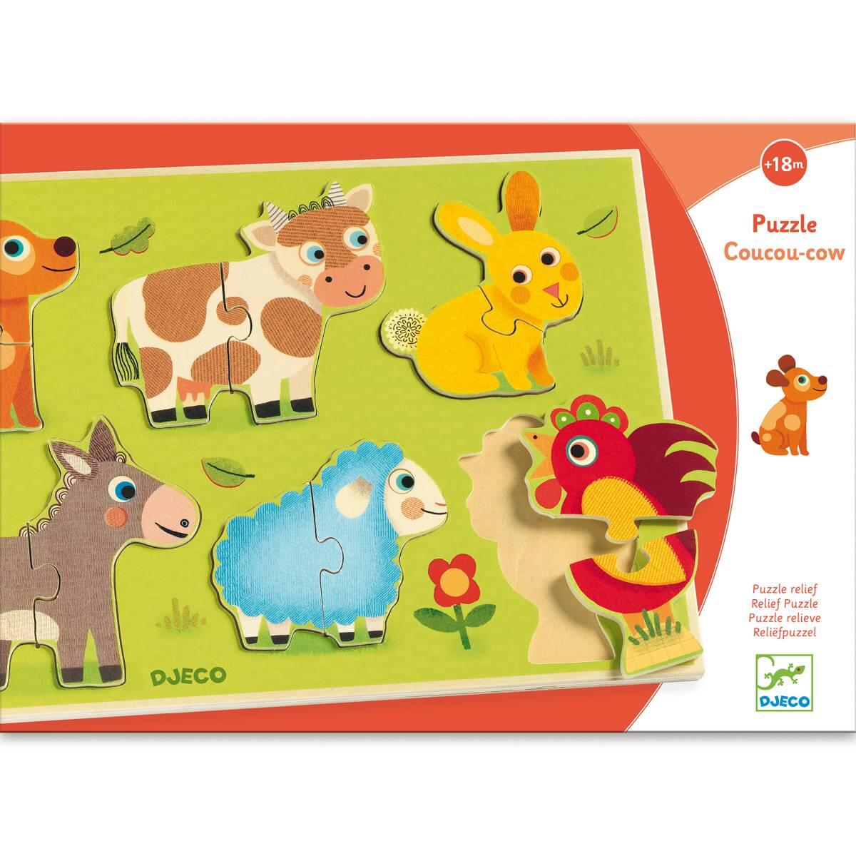 Djeco - Puzzle Holz Bauernhoftiere Coucou cow