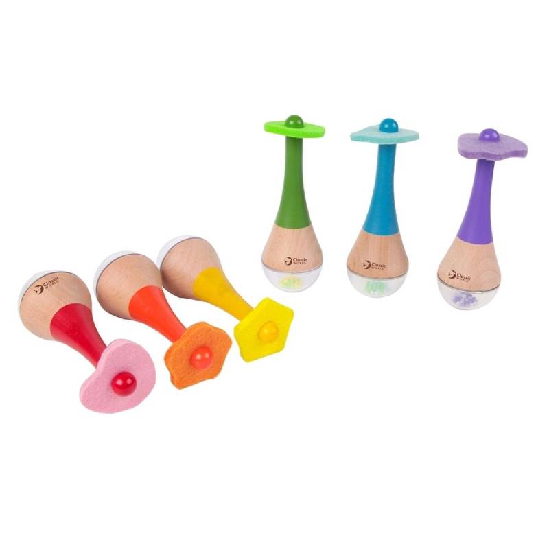 Djeco - Rassel Maracas / Regenbogen / 1 Stück/ kein Babyspielzeug !