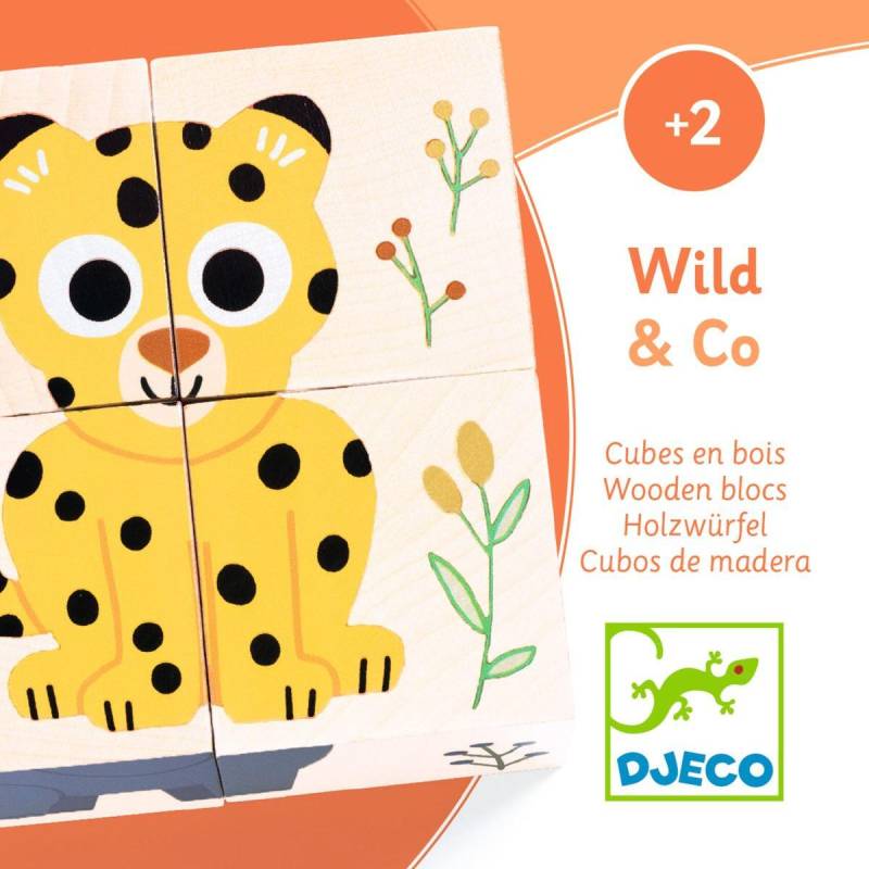 Djeco - Würfelpuzzle 4 tlg. Wild & Co Djeco - Würfelpuzzle 4 tlg. Wild & Co