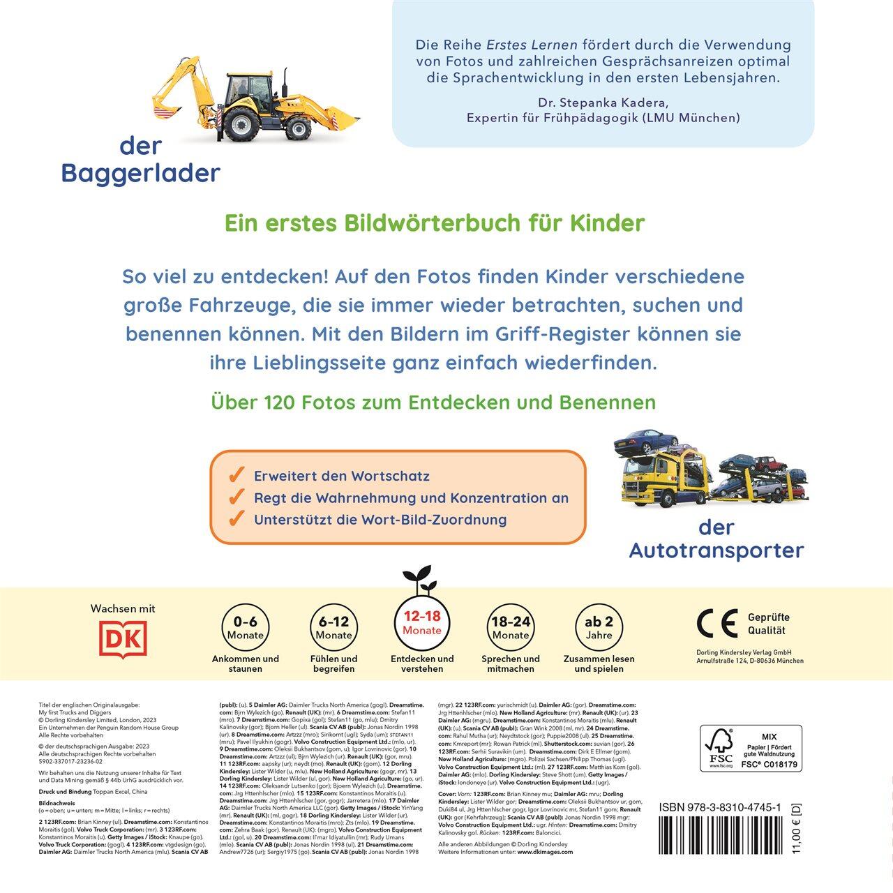 Dorling Kindersley Verlag - Erstes Lernen. Traktor, Bagger, Laster