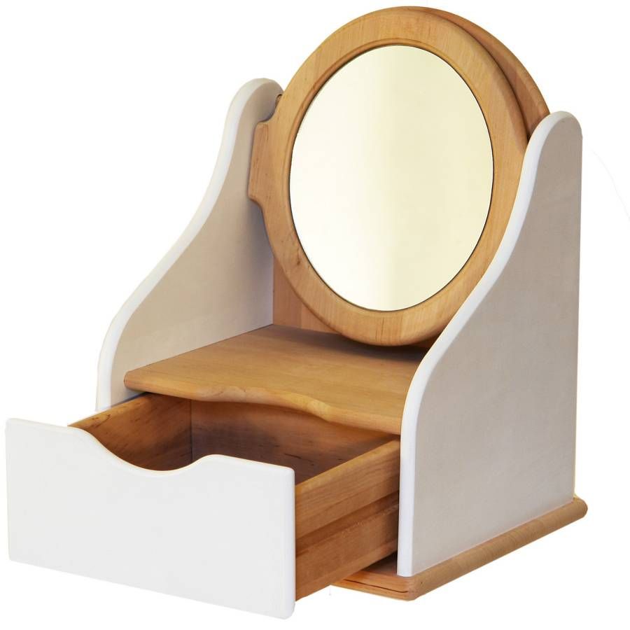 Drewart Schminkspiegel aus Holz in weiß Drewart Schminkspiegel aus Holz in weiß