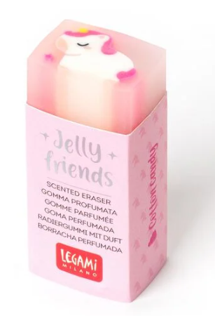Duftendes Radiergummi - Jelly Friends Unicorn mit Zuckerwatte-Duft Einhorn Radierer, Anspitzer + Co.