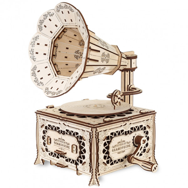 Eco Wood Art Wooden Models: Gramophone