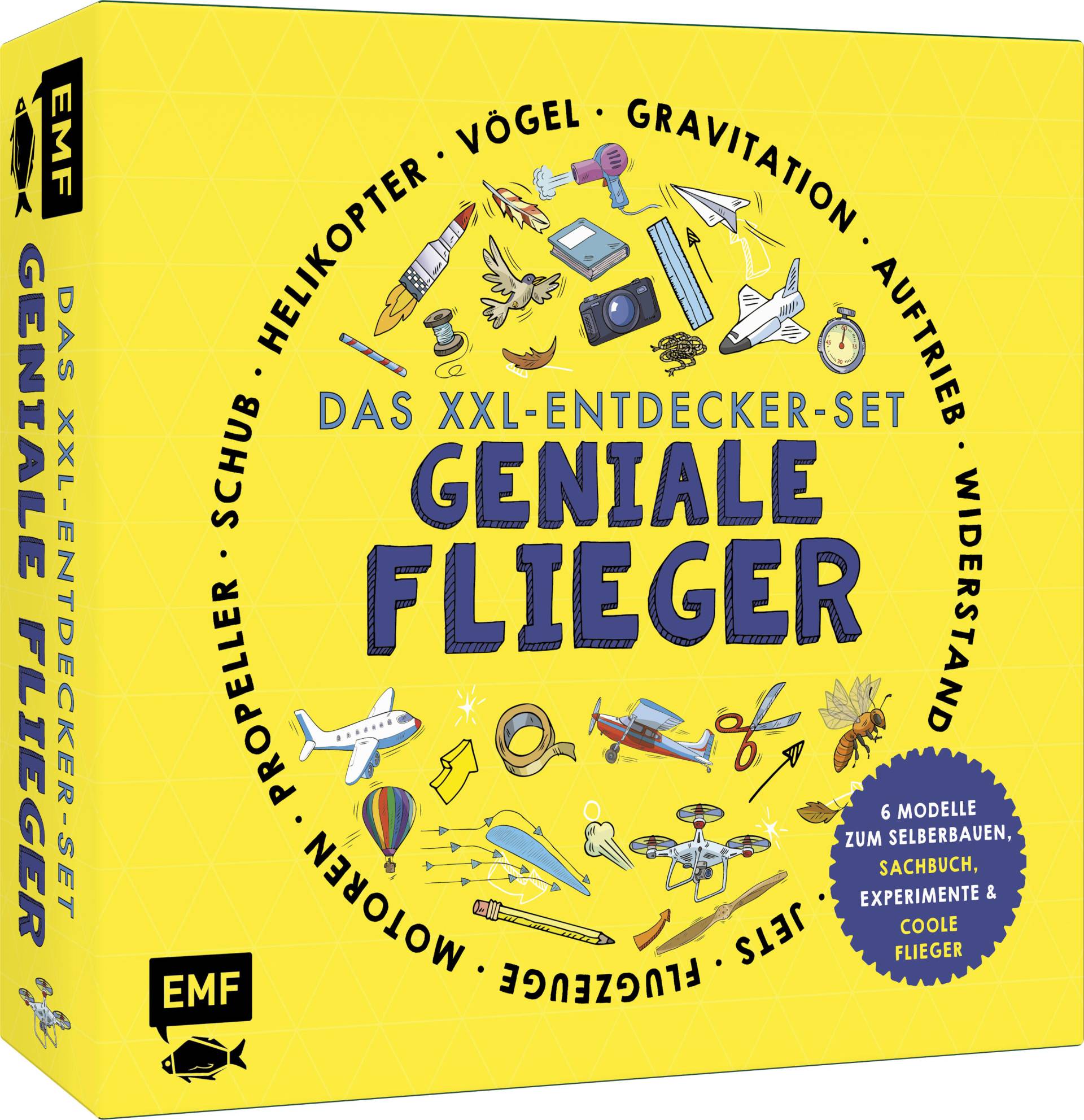 Edition Michael Fischer Verlag - Das XXL-Entdecker-Set – Geniale Flieger: 6 Modelle zum Selberbauen, Sachbuch, Experimente und faszinierende Flugma...