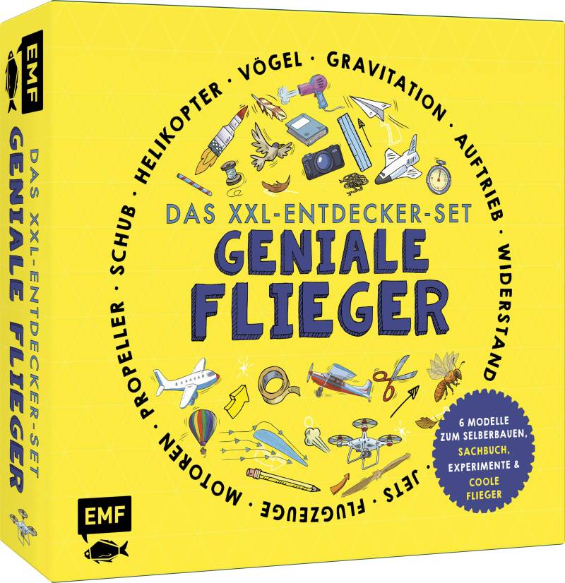 Edition Michael Fischer Verlag - Das XXL-Entdecker-Set – Geniale Flieger: 6 Modelle zum Selberbauen, Sachbuch, Experimente und faszinierende Flugma...