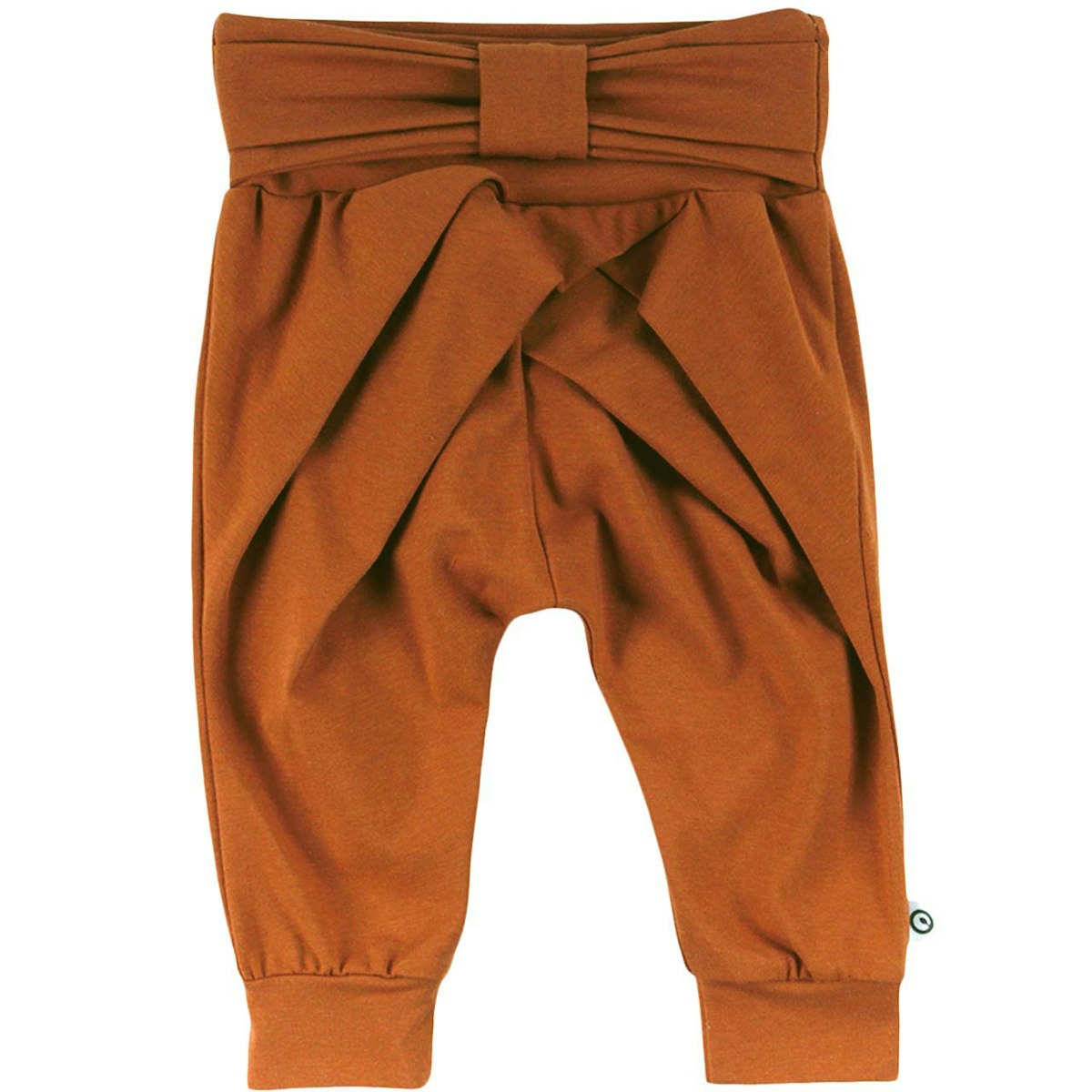 Edle Krabbelhose mit Schleife in ocker braun 56