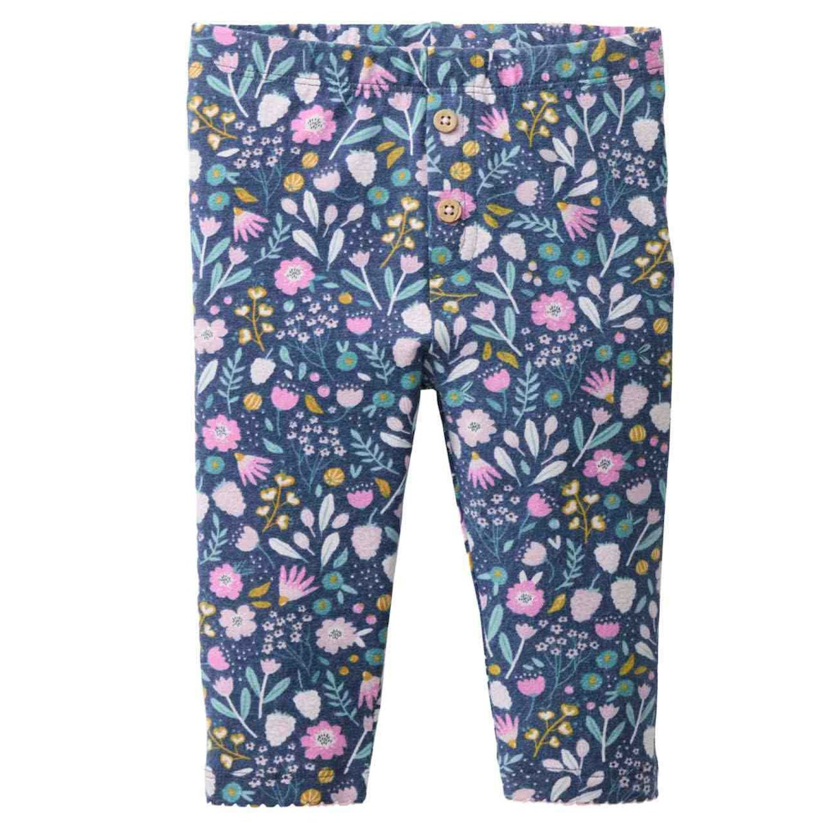 Edle Leggings Herbstblüten blau 98