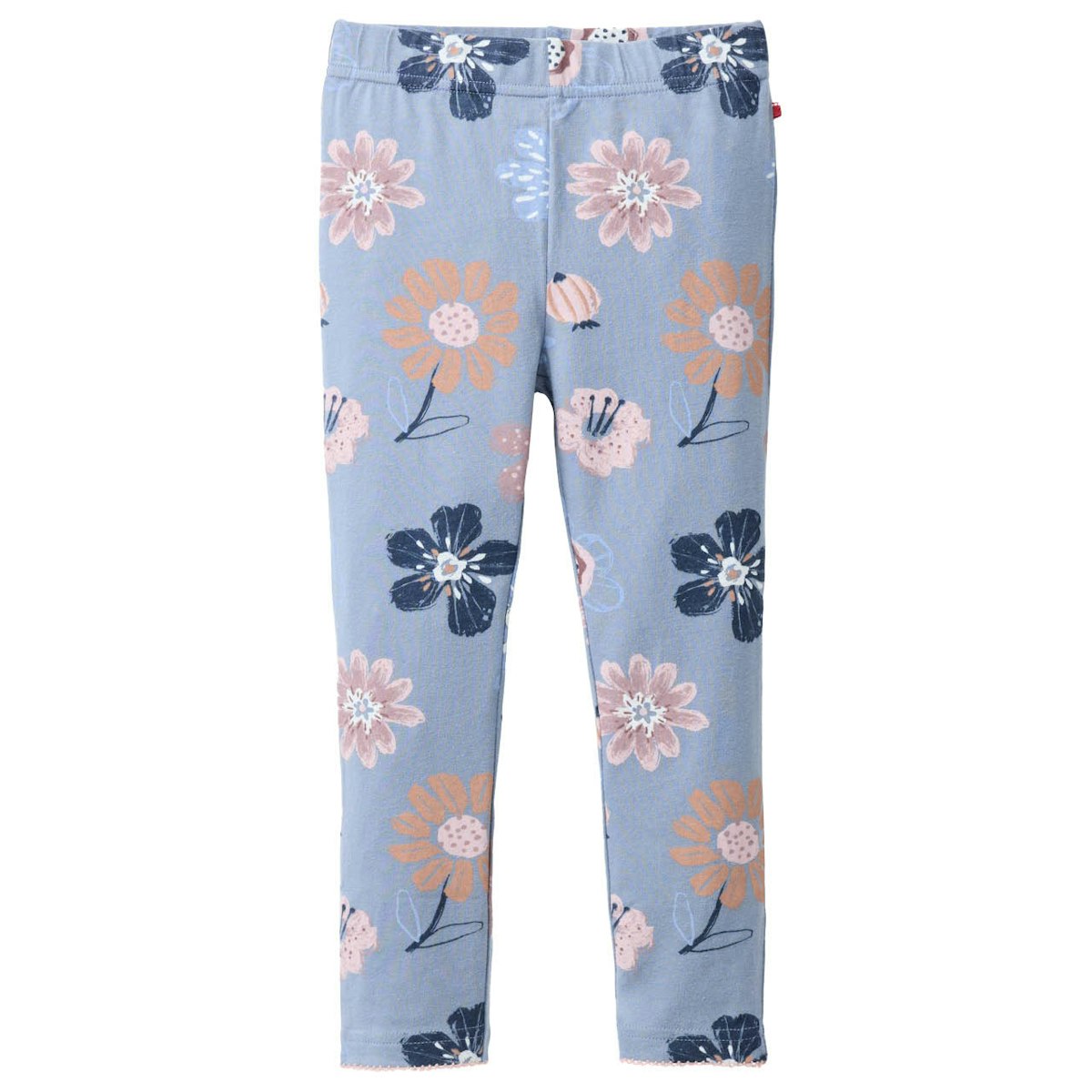 Edle Leggings Herbstblumen rauchblau 104