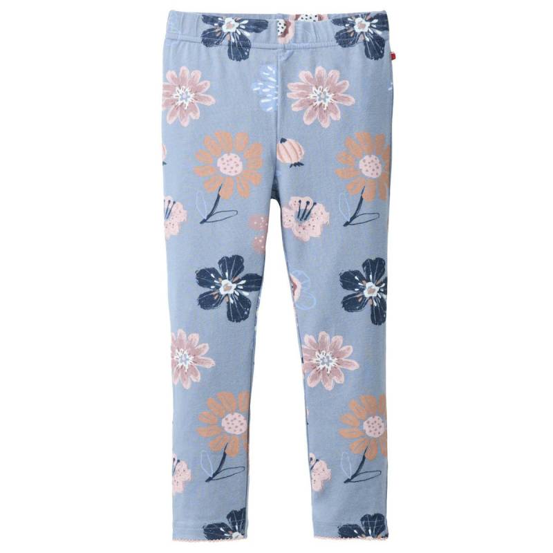 Edle Leggings Herbstblumen rauchblau 104