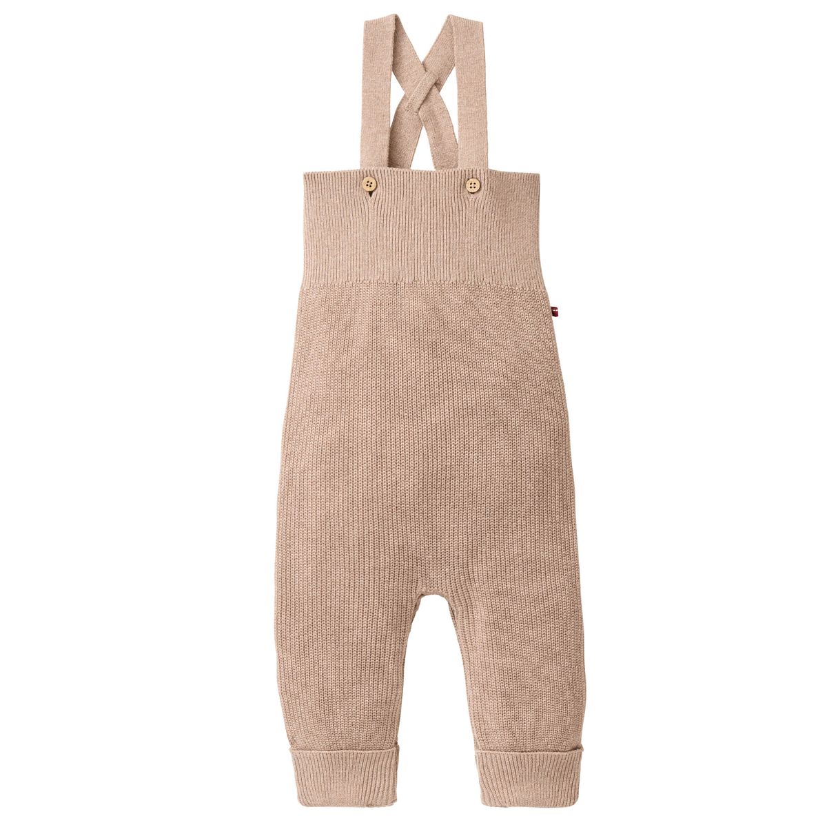 Edle Strick Latzhose beige meliert 62/68