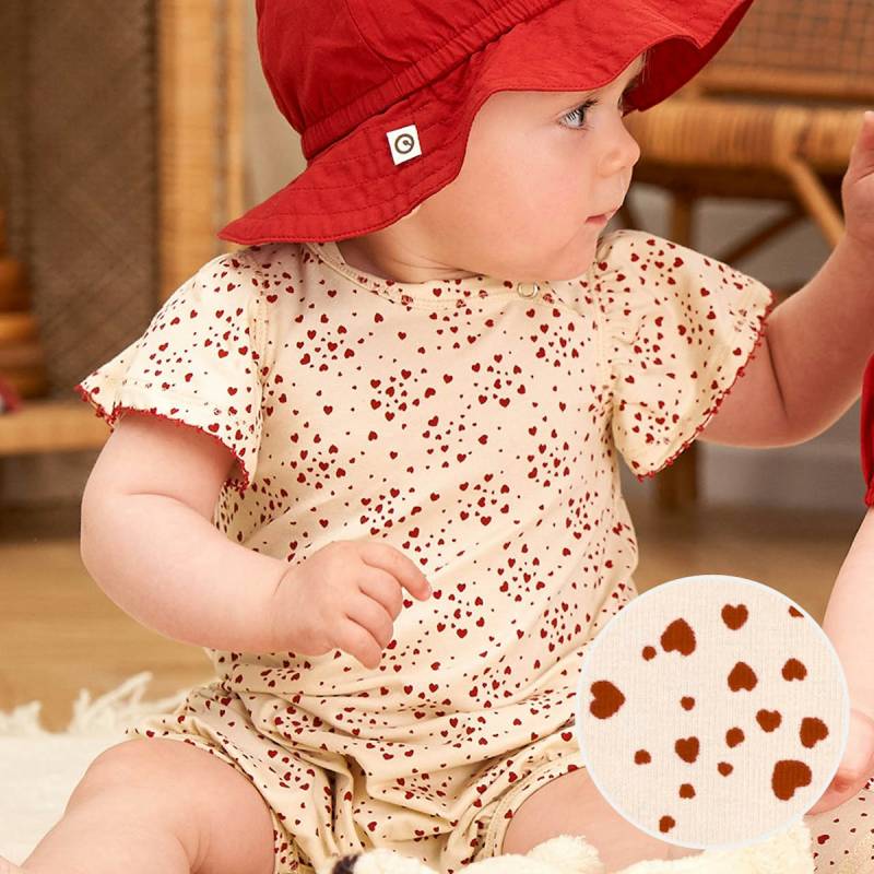 Edler Beachbody Herzchen creme-rot 80