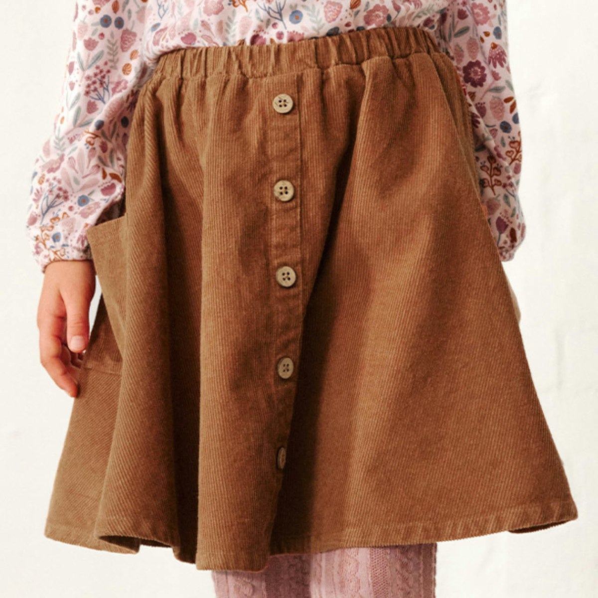 Edler Cord Faltenrock braun 98/104