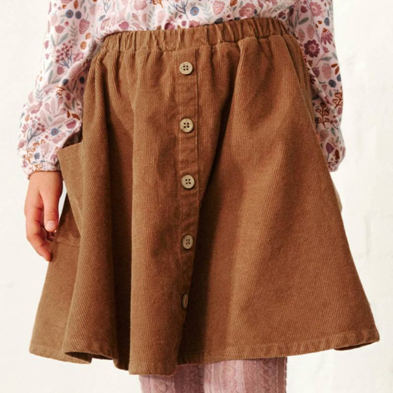 Edler Cord Faltenrock braun 98/104