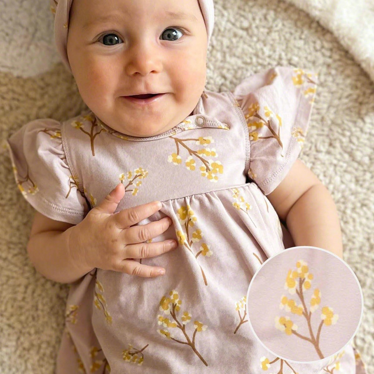 Edler Kleidchen Body Blümchen rose 98