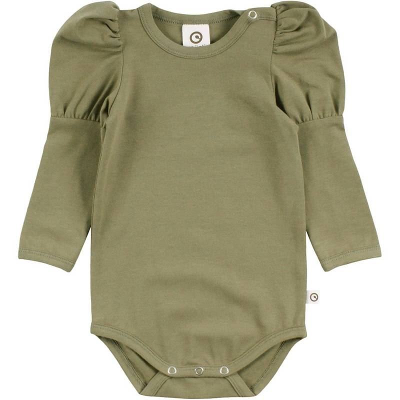 Edler Langarmbody Puffärmel khaki 98
