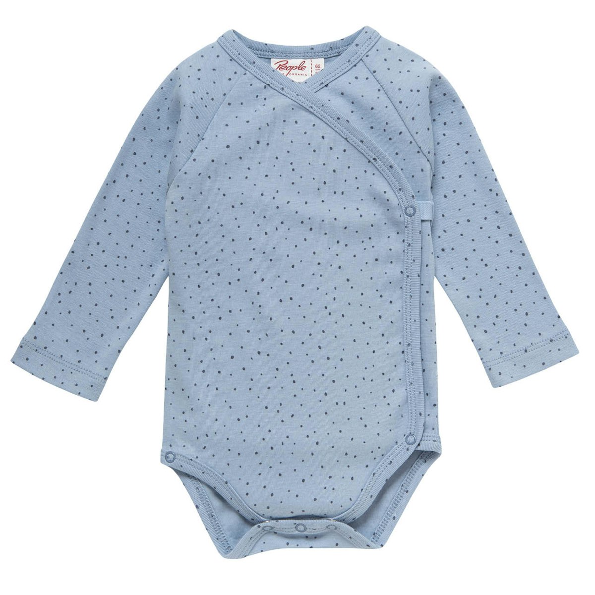 Edler Rippe Wickelbody taubenblau 62/68