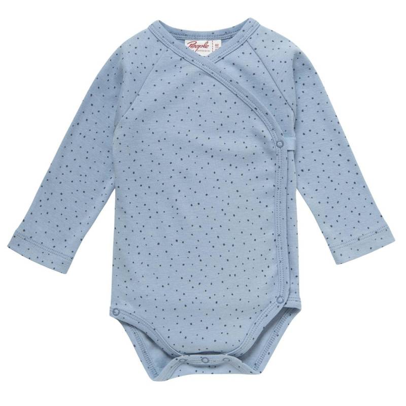 Edler Rippe Wickelbody taubenblau 62/68