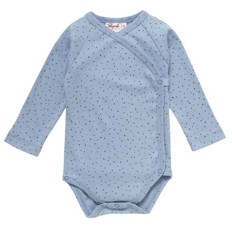 Edler Rippe Wickelbody taubenblau 86/92 Edler Rippe Wickelbody taubenblau 86/92