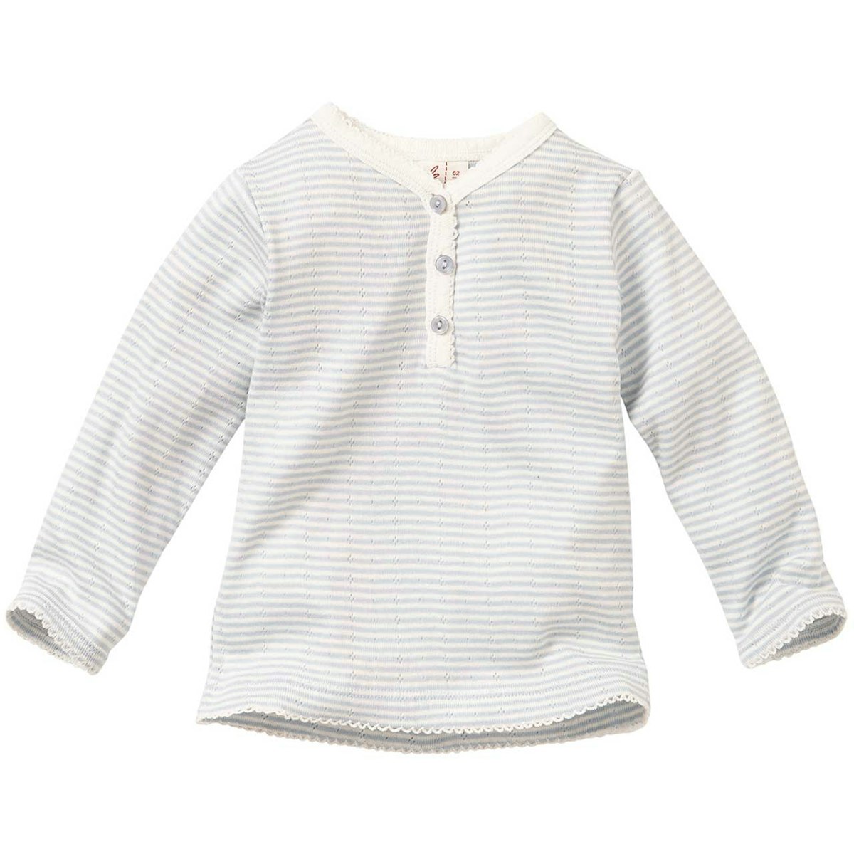 Edles Langarmshirt Ajour hellblau 98/104