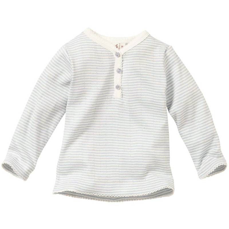 Edles Langarmshirt Ajour hellblau 98/104