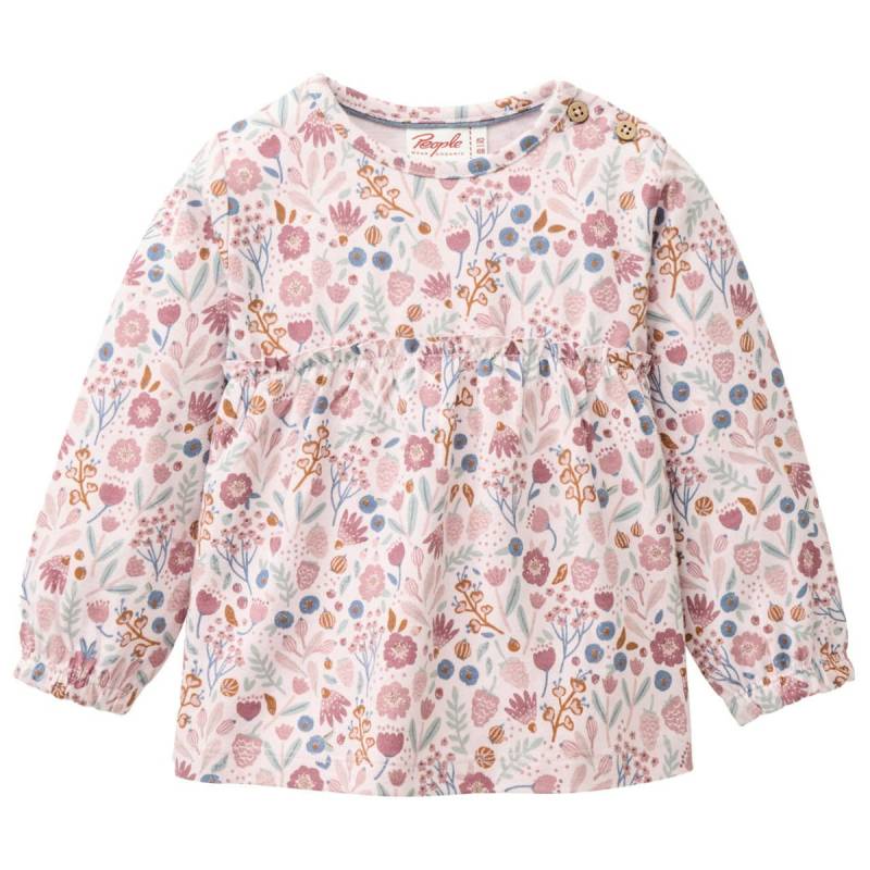 Edles Langarmshirt Herbstblüten rosa 62/68