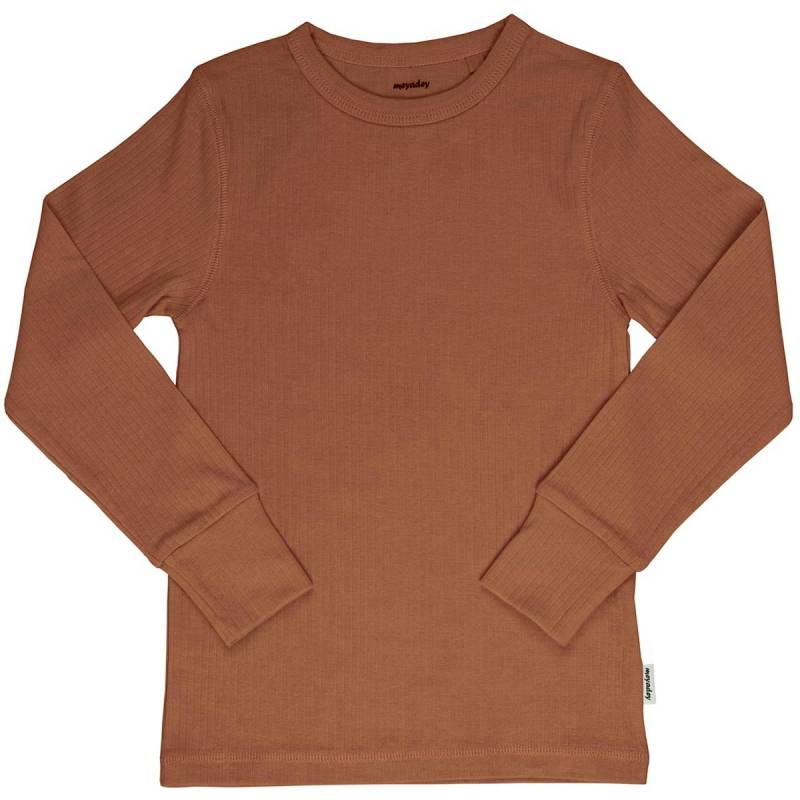 Edles Langarmshirt Rippe rostbraun 92/98