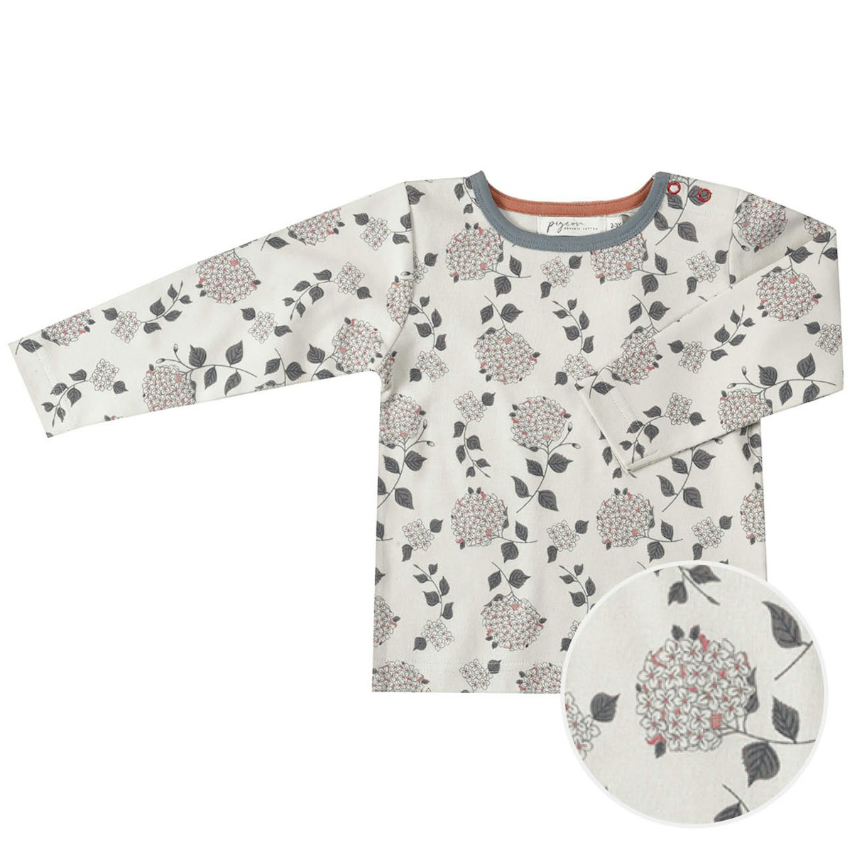 Edles Langarmshirt Winterblumen creme 68