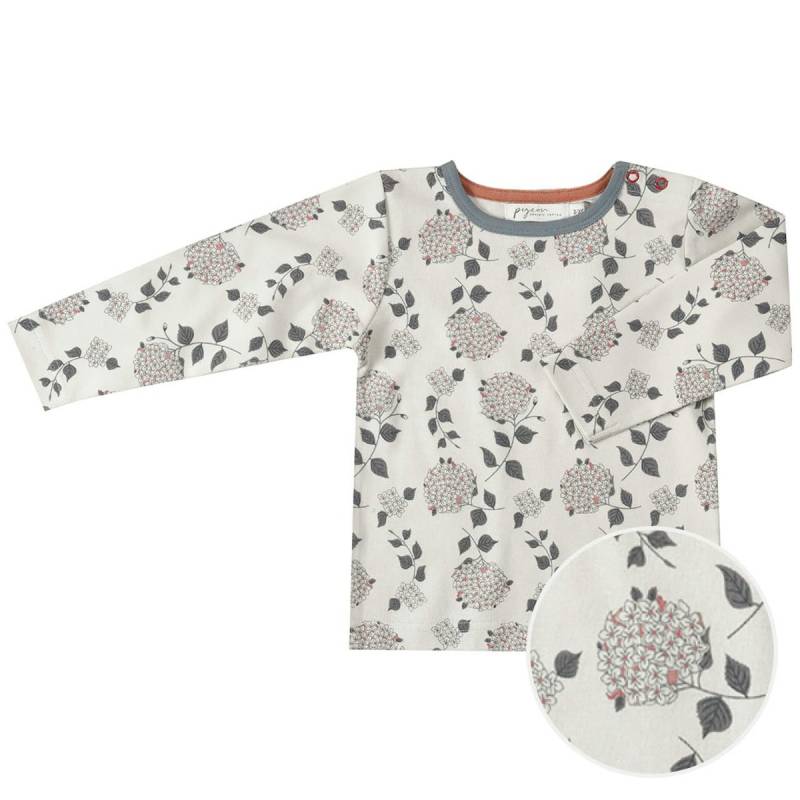 Edles Langarmshirt Winterblumen creme 68