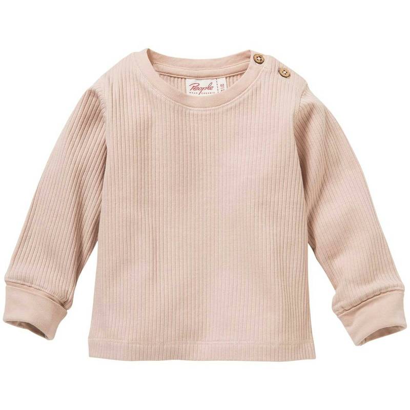 Edles Ripp Langarmshirt blassrosa 98/104