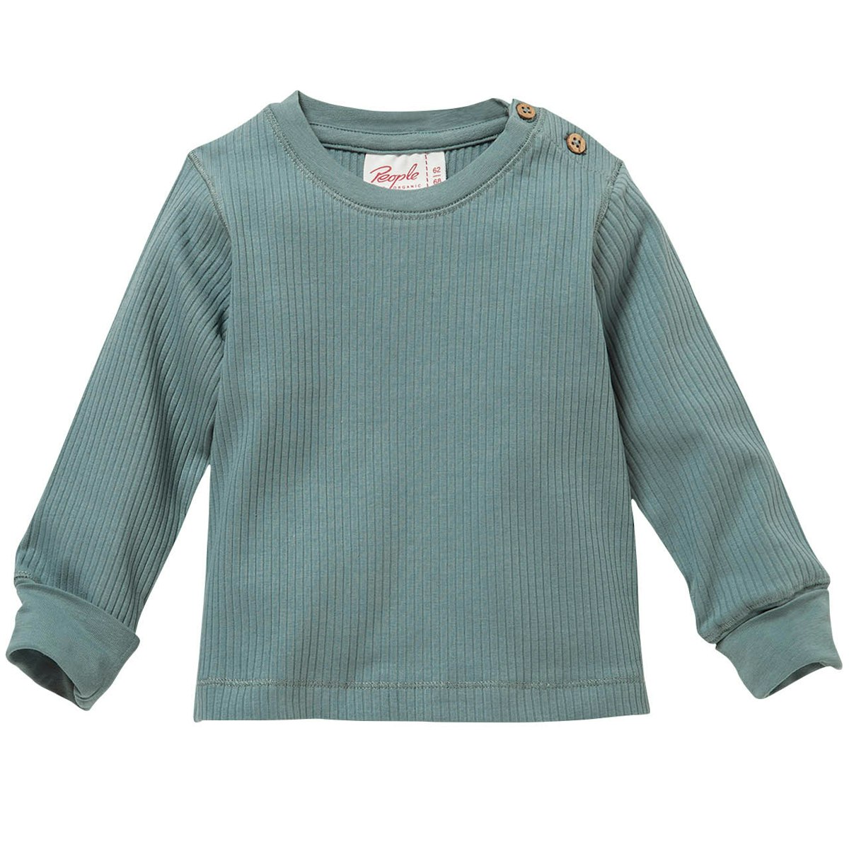 Edles Ripp Langarmshirt blaugrau 98/104