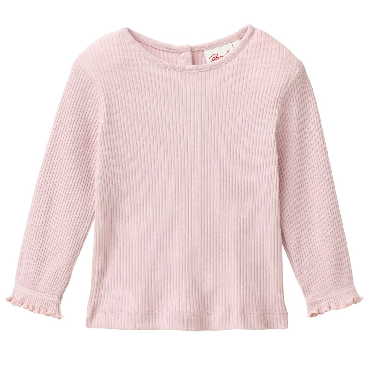 Edles Ripp Langarmshirt malve 74/80