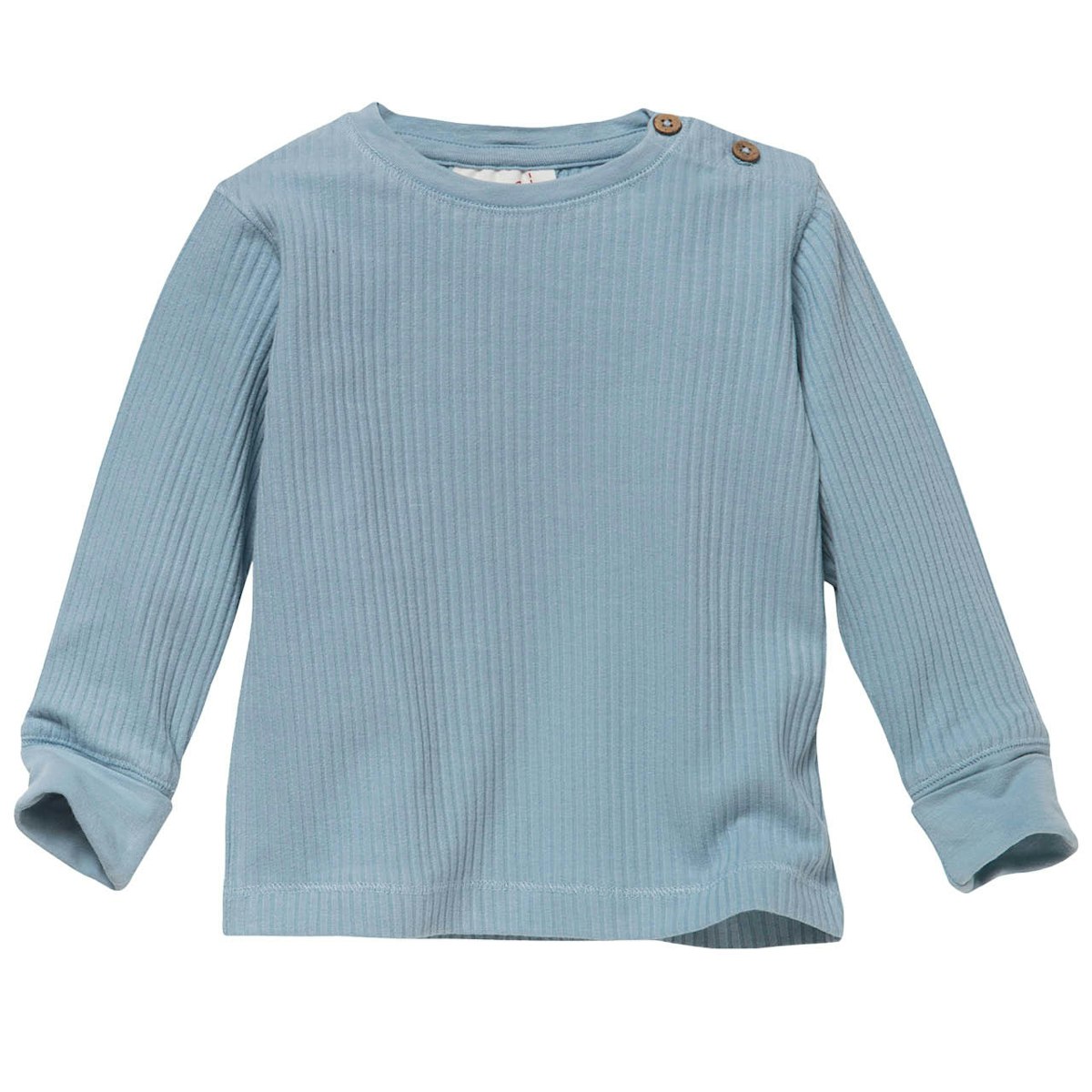Edles Ripp Langarmshirt taubenblau 98/104