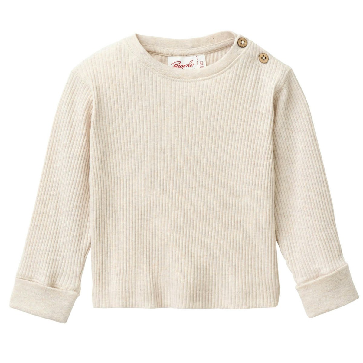 Edles Rippe Langarmshirt beige 98/104