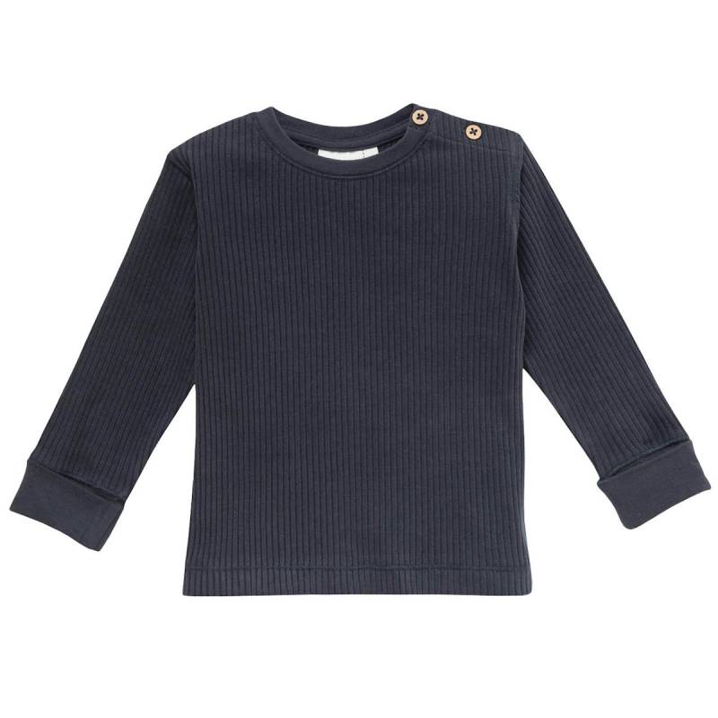 Edles Rippe Langarmshirt dunkelblau 86/92
