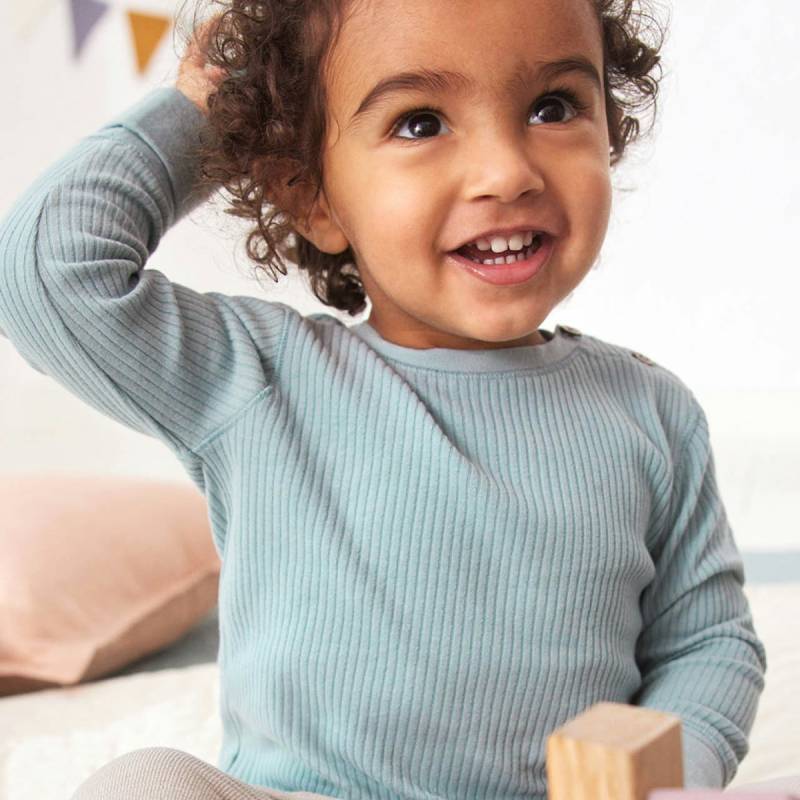 Edles Rippe Langarmshirt petrol 62/68 Edles Rippe Langarmshirt petrol 62/68