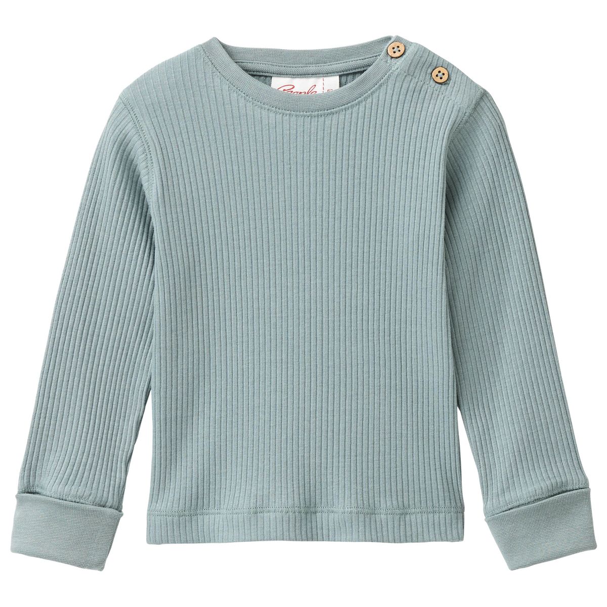 Edles Rippe Langarmshirt petrol 62/68